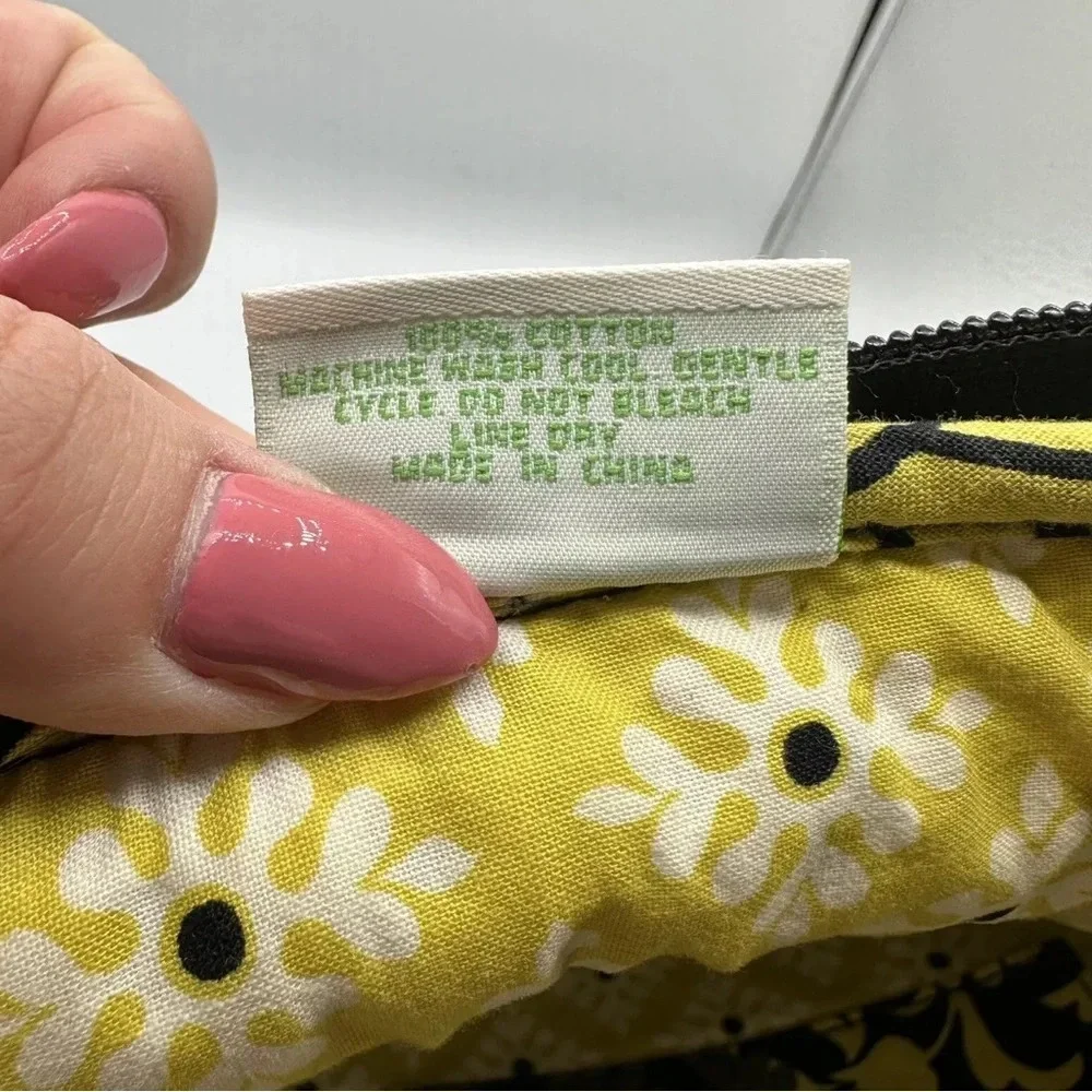 Vera Bradley Yellow Baroque Padded Quilted Laptop Tablet Sleeve Case
